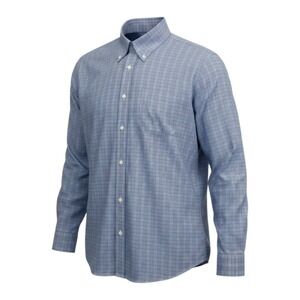 Brooks Brothers Slim Fit Non-Iron Stretch Shirt Blue Glen Plaid Mens 16.5 34